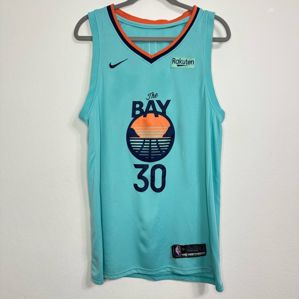 Teal Golden State Warriors Steph Curry Jersey Large Bay